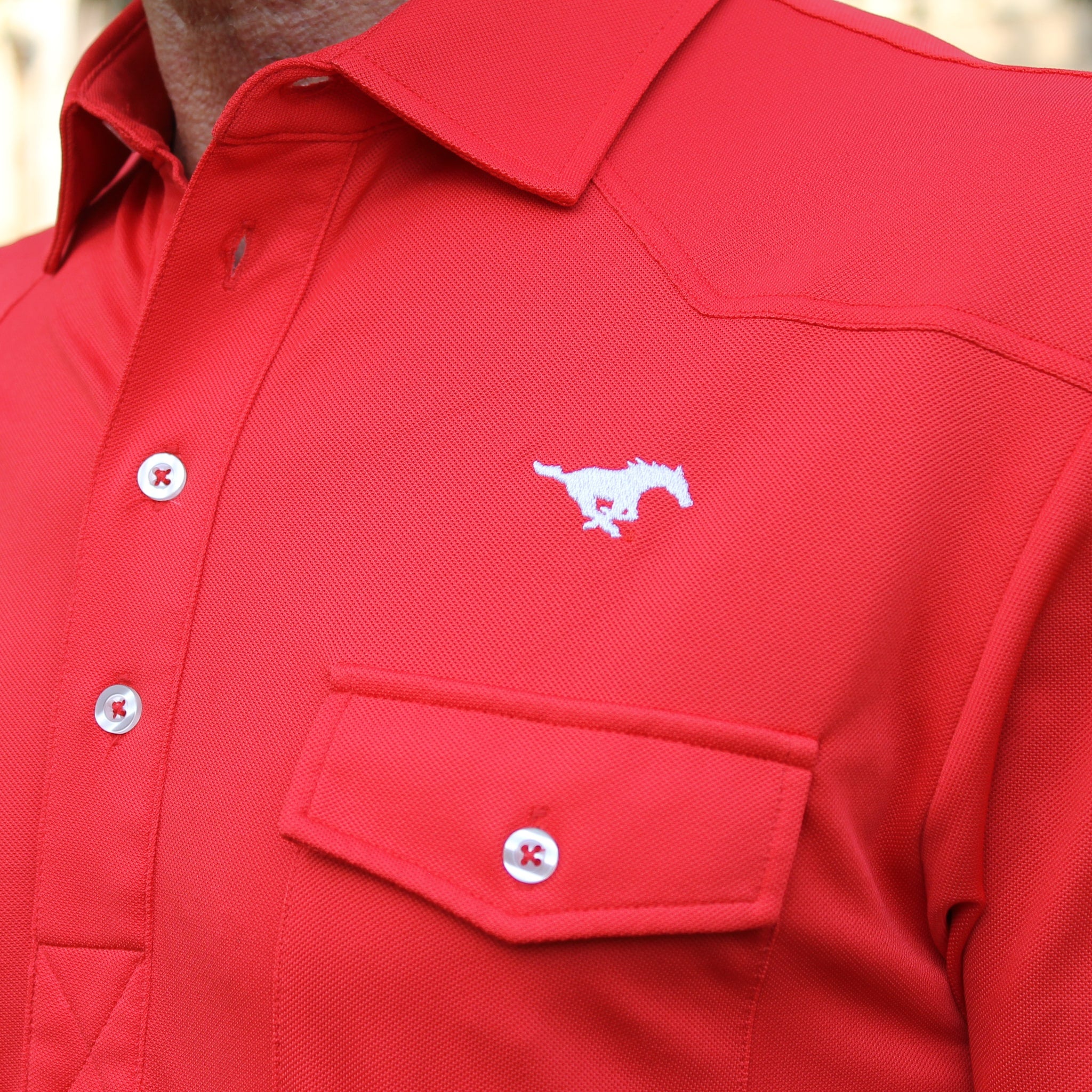 | Red Polo West Western SMU Mustangs & Classic