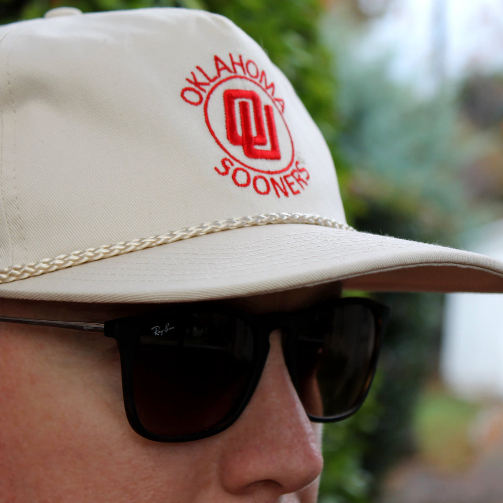 Cream-Oklahoma-Sooners-Disco-Logo-Performance-Rope-Hat