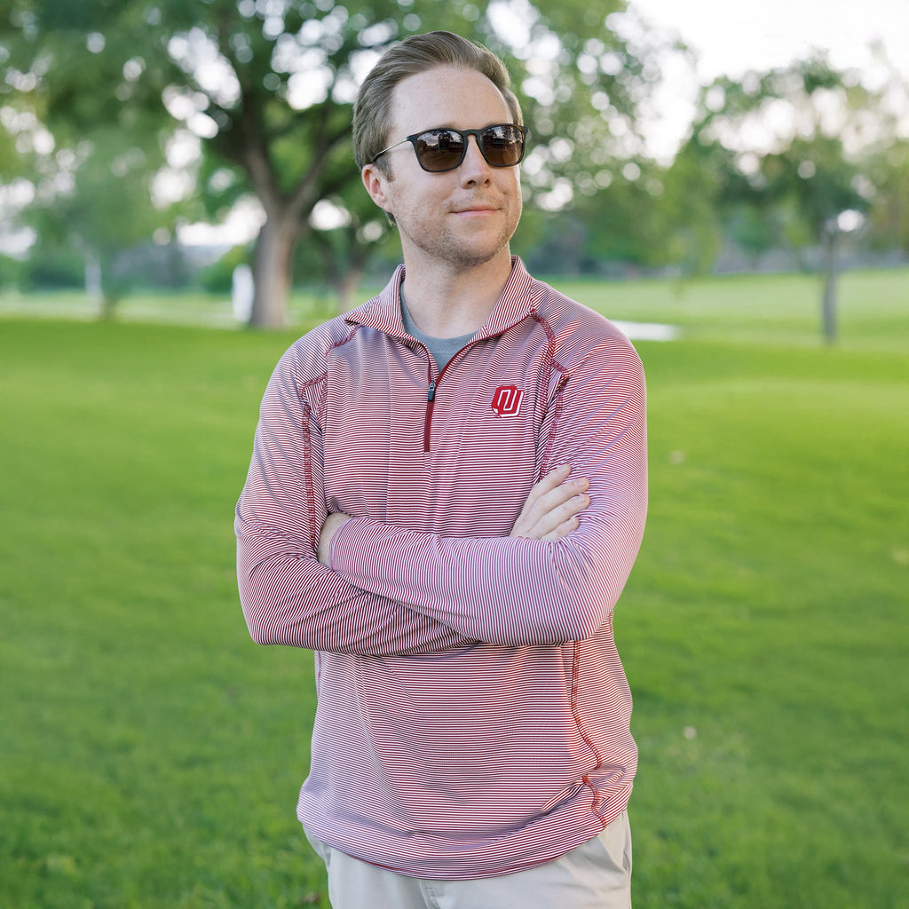 OU turbo logo mini stripe pullover
