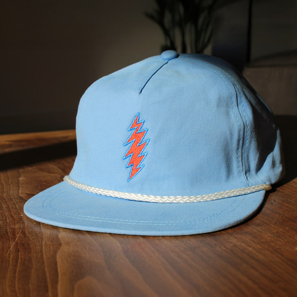 Light blue Oklahoma City thunder bolt hat by Red & West