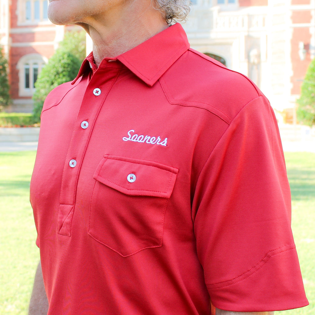 Oklahoma Sooners classic western gameday polo red and west
