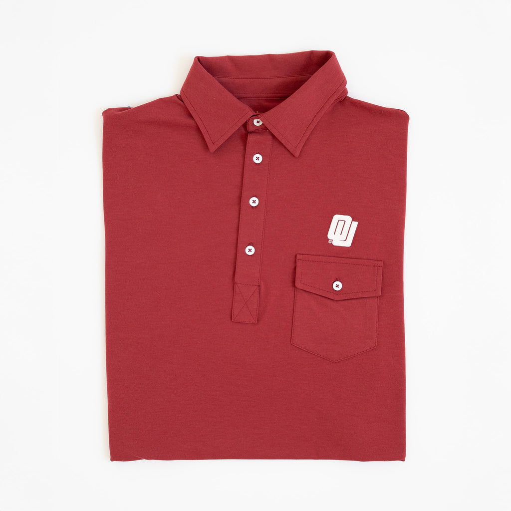 Folded Oklahoma Sooners vintage crimson gameday polo