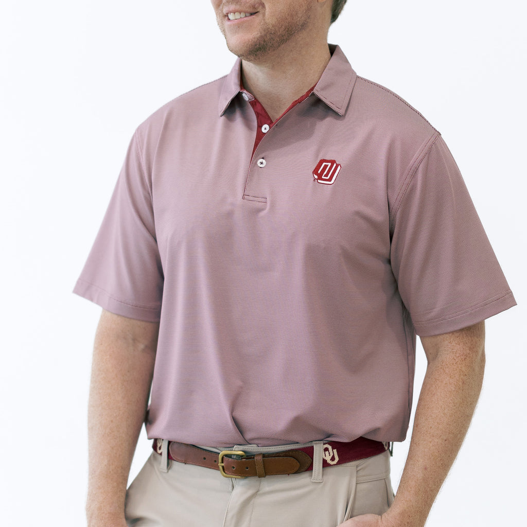 OU Sooners turbo logo mini stripe gameday polo