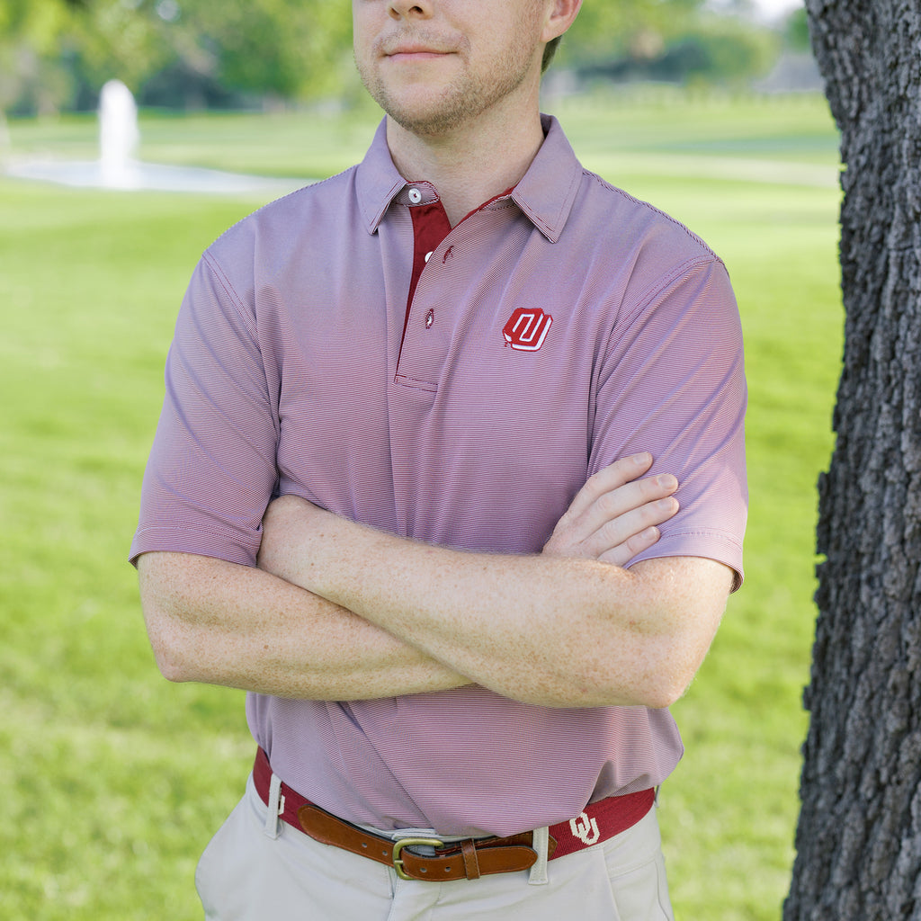 OU Sooners turbo logo mini stripe polo