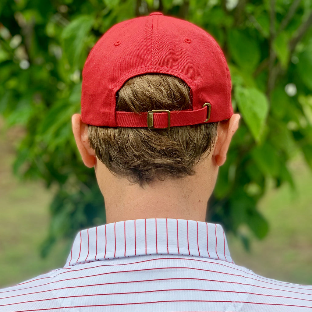 Red & West Oklahoma Sooners Crimson Block O Logo Adjustable Hat Back