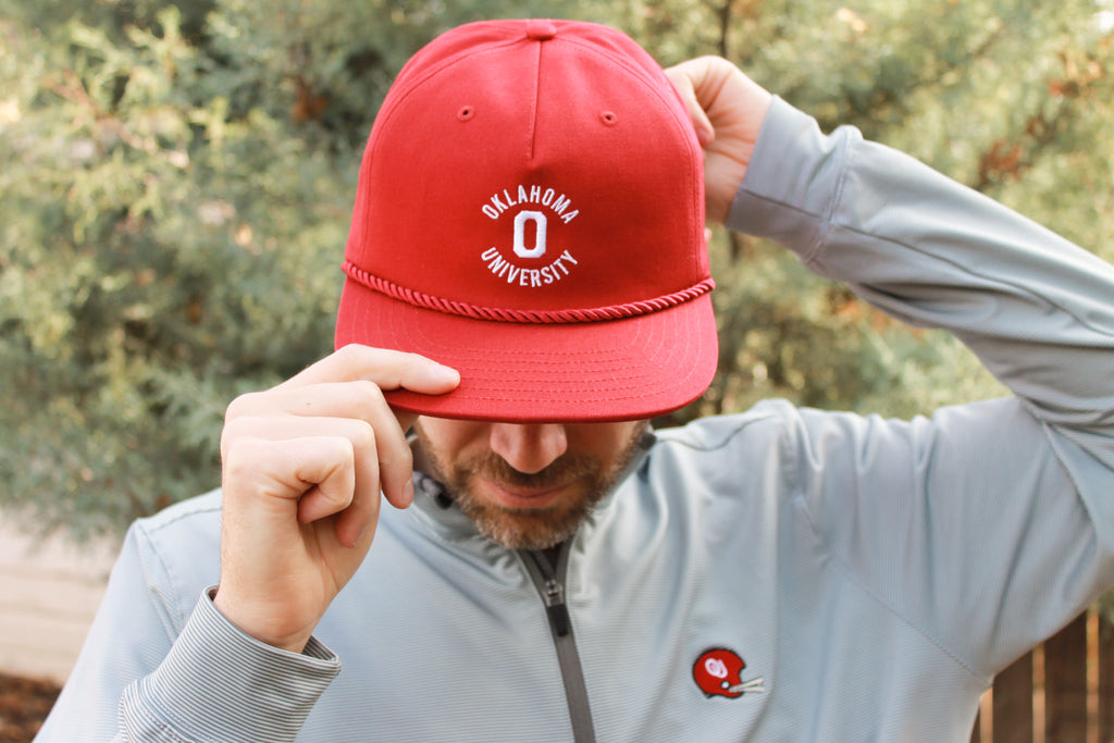 Red block O Oklahoma Rope Hat